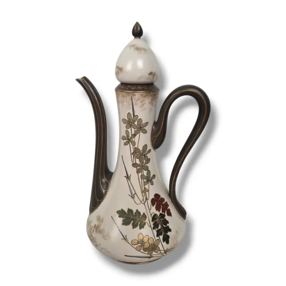 Royal Doulton Burslem Ewer Tea Pot Lidded Hand Painted Floral Persian Inspired